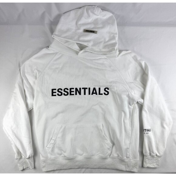 Fear of God Essentials Pullover Hoodie White Applique Logo Basically Small - Picture 1 of 8